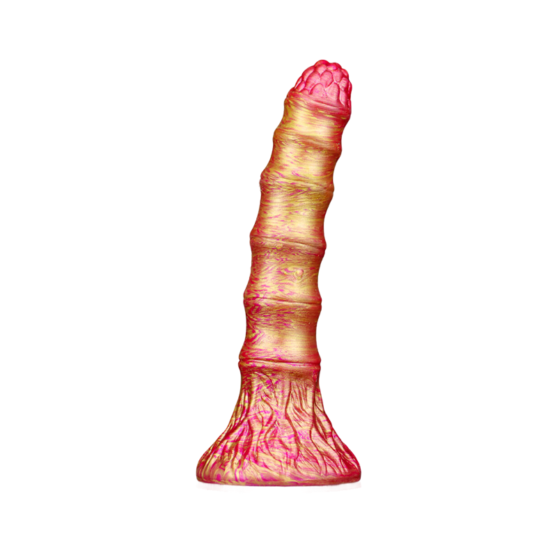 DILDO NOUÉ MONSTRE SILICONE 7 POUCES OR