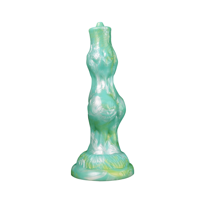 DILDO NOUÉ EN SILICONE POUR CHIEN 8 POUCES VERT