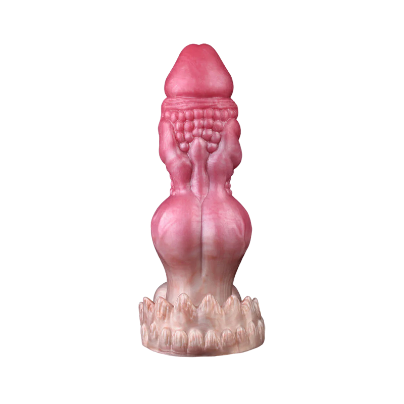 DILDO NOUÉ FANTASY SILICONE 8 POUCES ROUGE