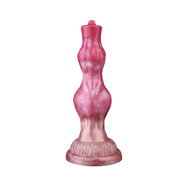 DILDO POUR CHIEN NOUÉ EN SILICONE 8 POUCES ROUGE