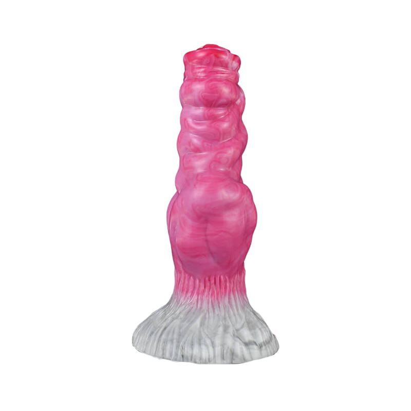 DILDO POUR CHIEN EN SILICONE NOUÉ 7 POUCES ROSE