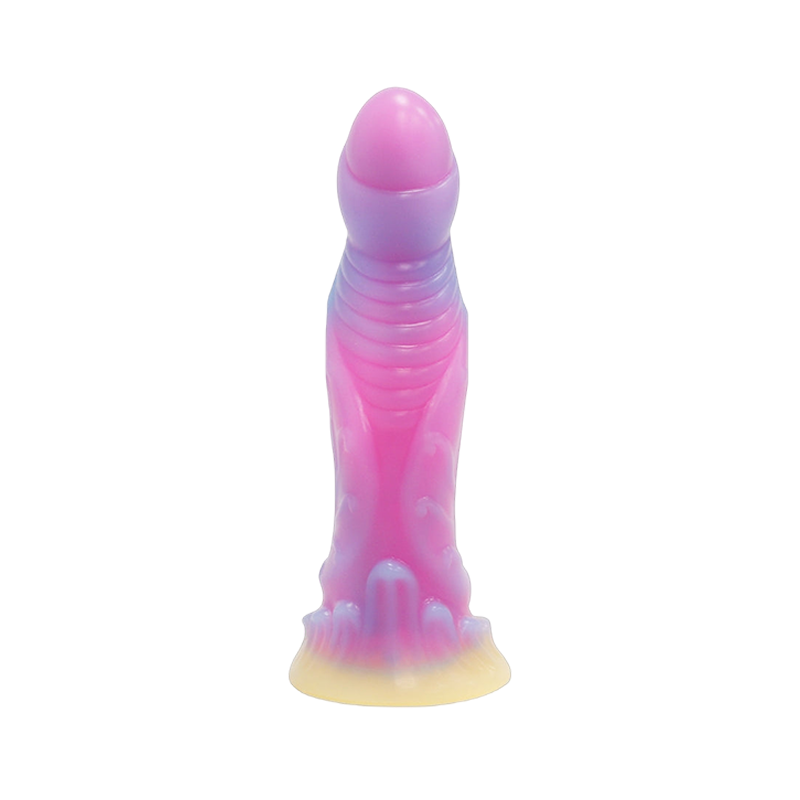 DILDO POUR CHIEN EN SILICONE NOUÉ DE 6 POUCES BRILLE DANS LE NOIR