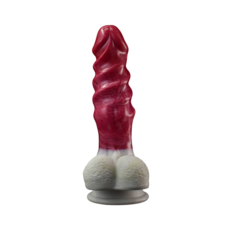 DILDO NOUÉ VENTOUSE SILICONE 8 POUCES ROSE