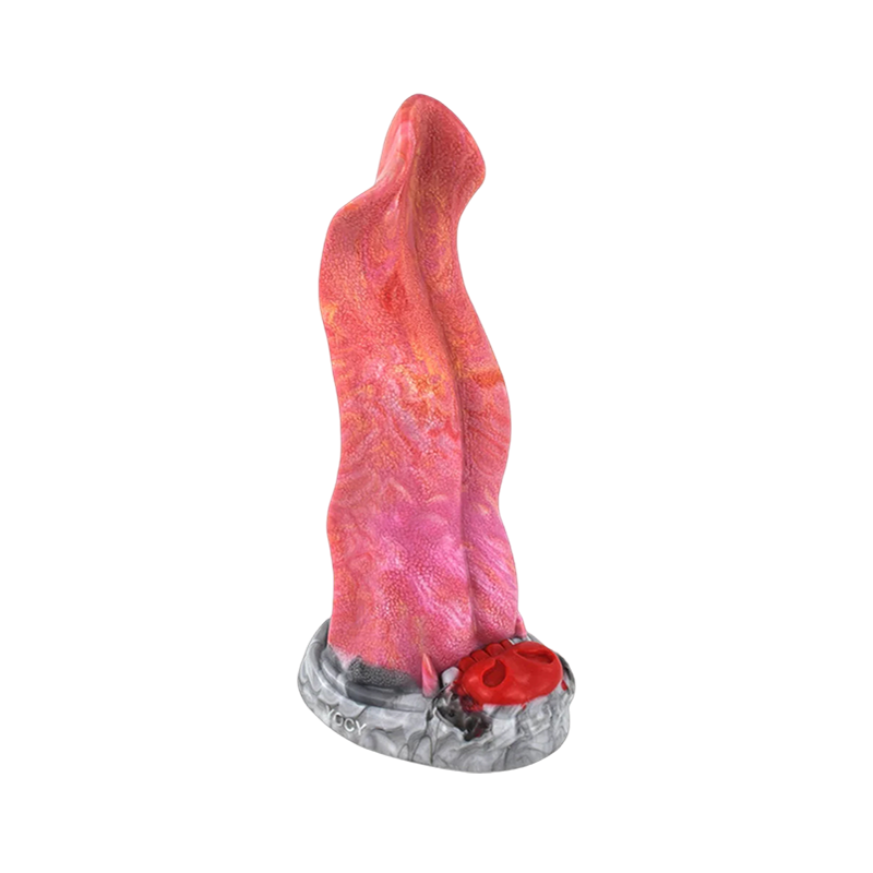 MONSTER DILDO LANGUE SILICONE 10 POUCES ROSE