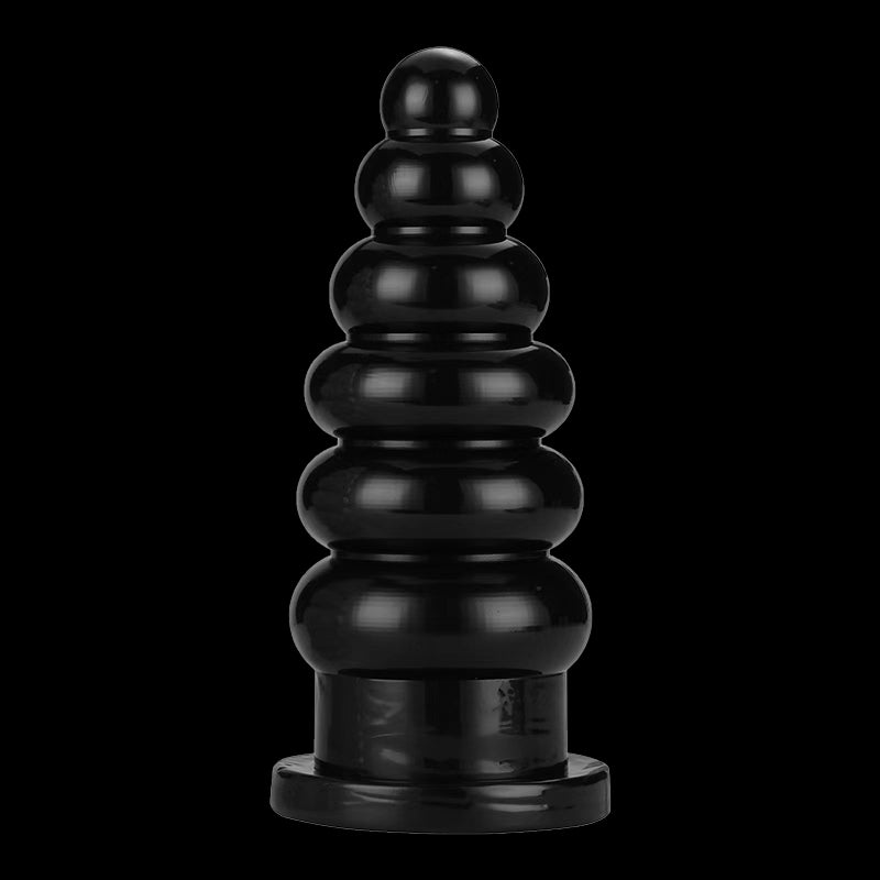 BIG ANAL DILDO 9 INCH BLACK FOR MEN TAPERED BEADED
