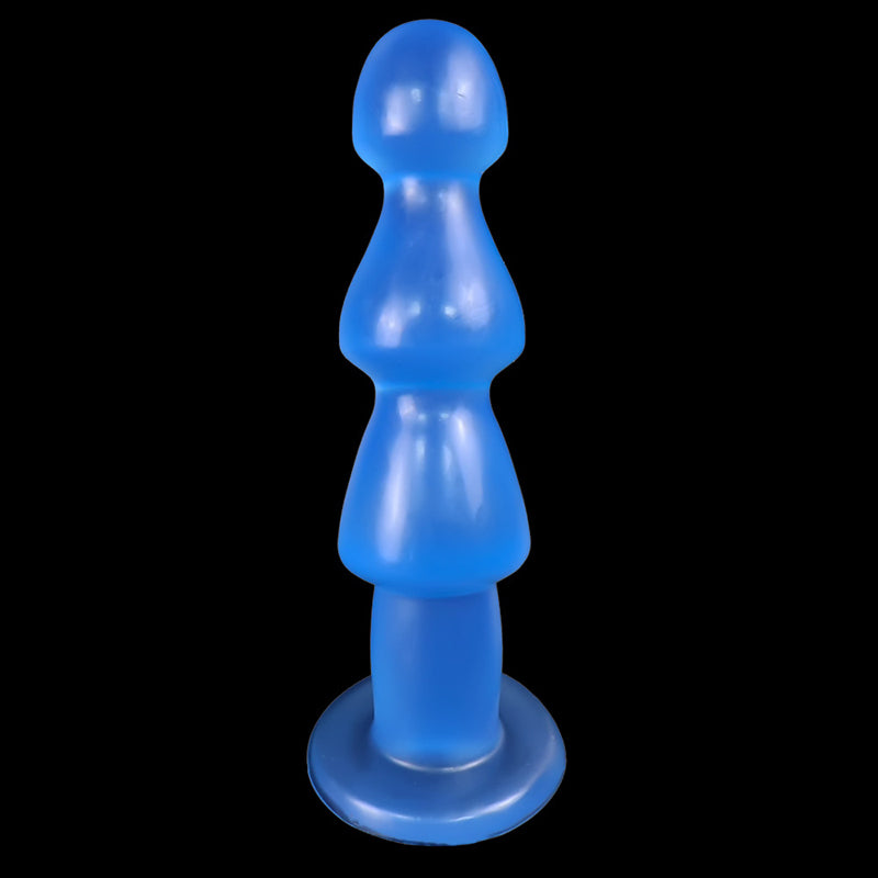 BIG ANAL DILDO 9 INCH BLUE BEADED BEADED BEADED