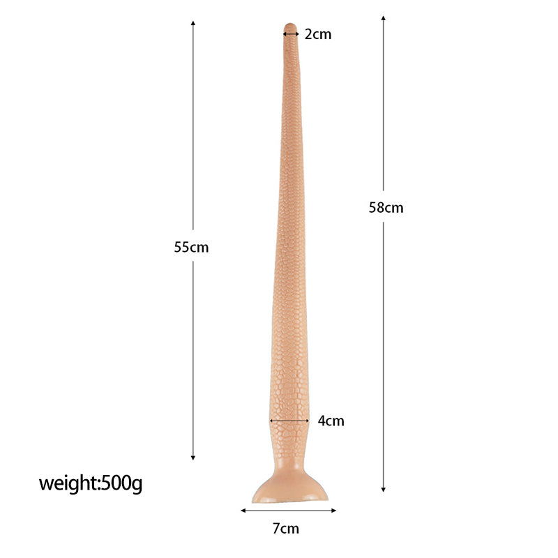LONG DILDO ANAL SUCTION 22 INCH BLACK TAPERED