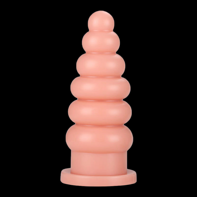 BIG ANAL DILDO 9 INCH BLACK FOR MEN TAPERED BEADED