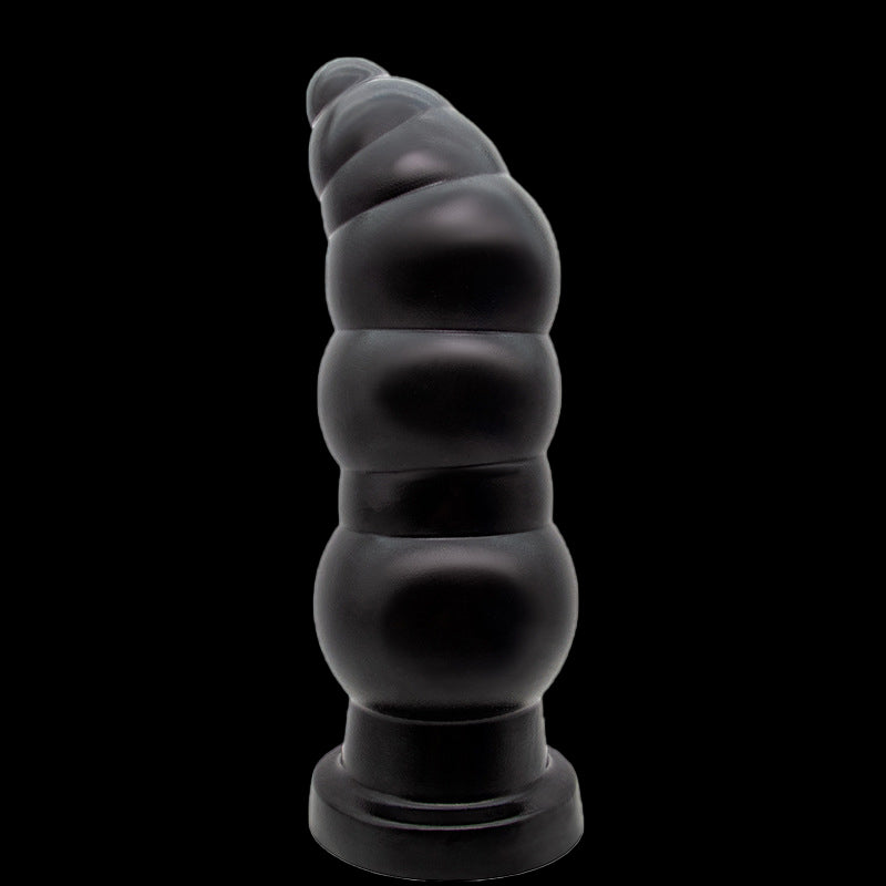BIG ANAL DILDO RIBBED MENS 10 INCH BLACK BEADED