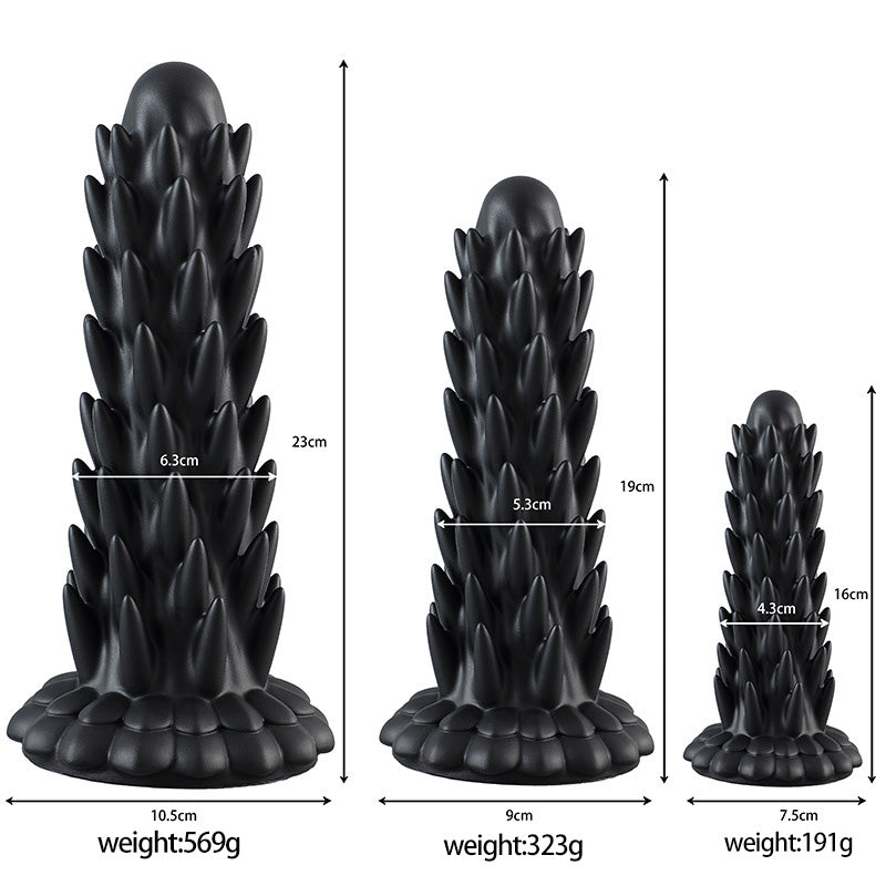 BIG ANAL DILDO 9 INCH KNOTTED BLACK STARTER