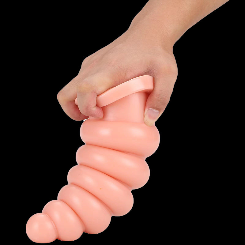 BIG ANAL DILDO 9 INCH BLACK FOR MEN TAPERED BEADED