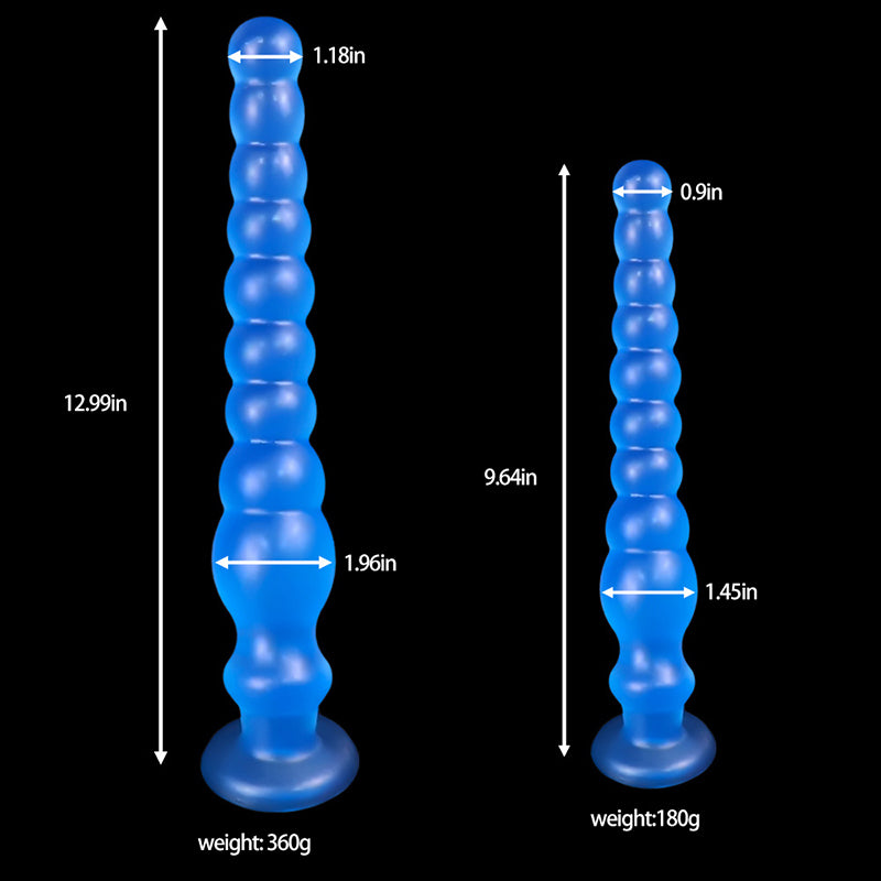 LONG ANAL DILDO 12 INCH TRANSPARENT BEADED