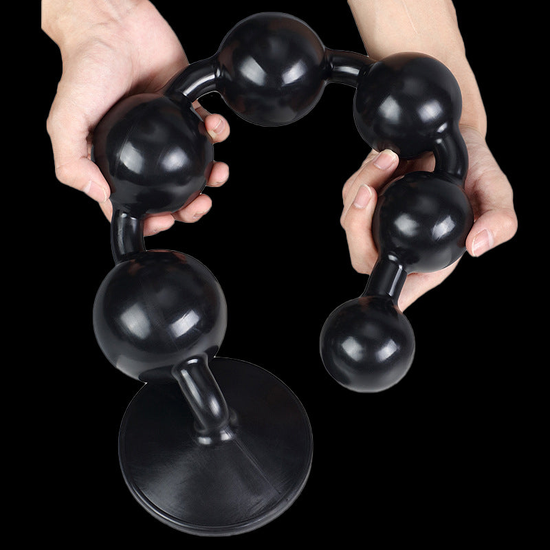 HUGE ANAL TOYS 24 INCH BLACK SILICONE BEADED