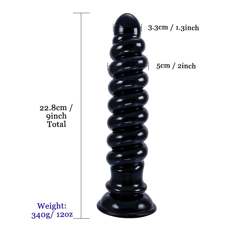 LARGE ANAL DILDO 9 INCH BLACK FEMALE