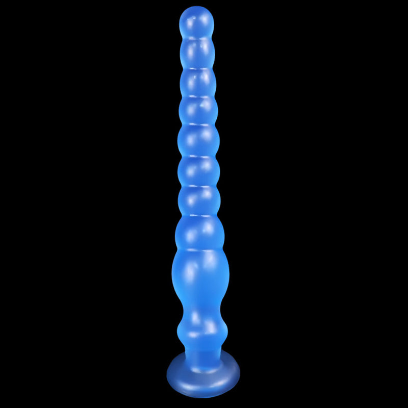 LONG ANAL DILDO 12 INCH TRANSPARENT BEADED