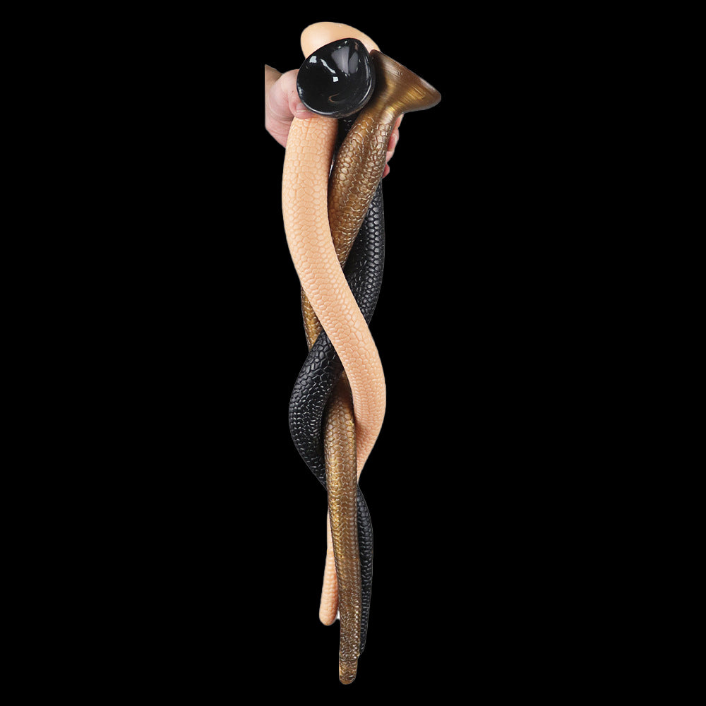 LONG DILDO ANAL SUCTION 22 INCH BLACK TAPERED