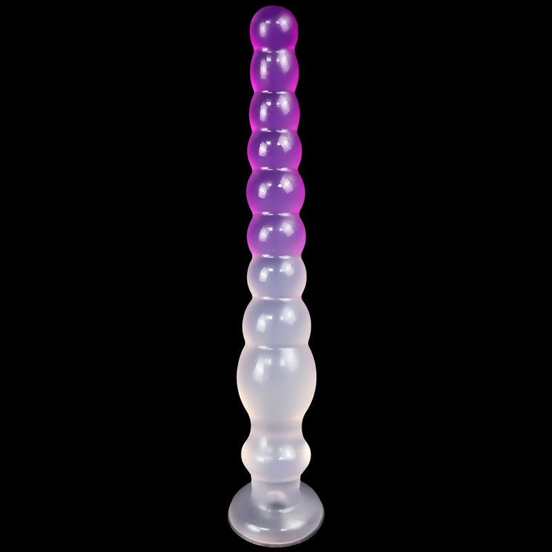 LONG ANAL DILDO 12 INCH TRANSPARENT BEADED