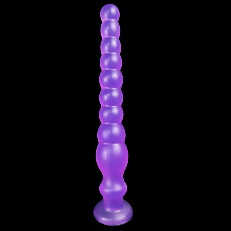 LONG ANAL DILDO 12 INCH TRANSPARENT BEADED