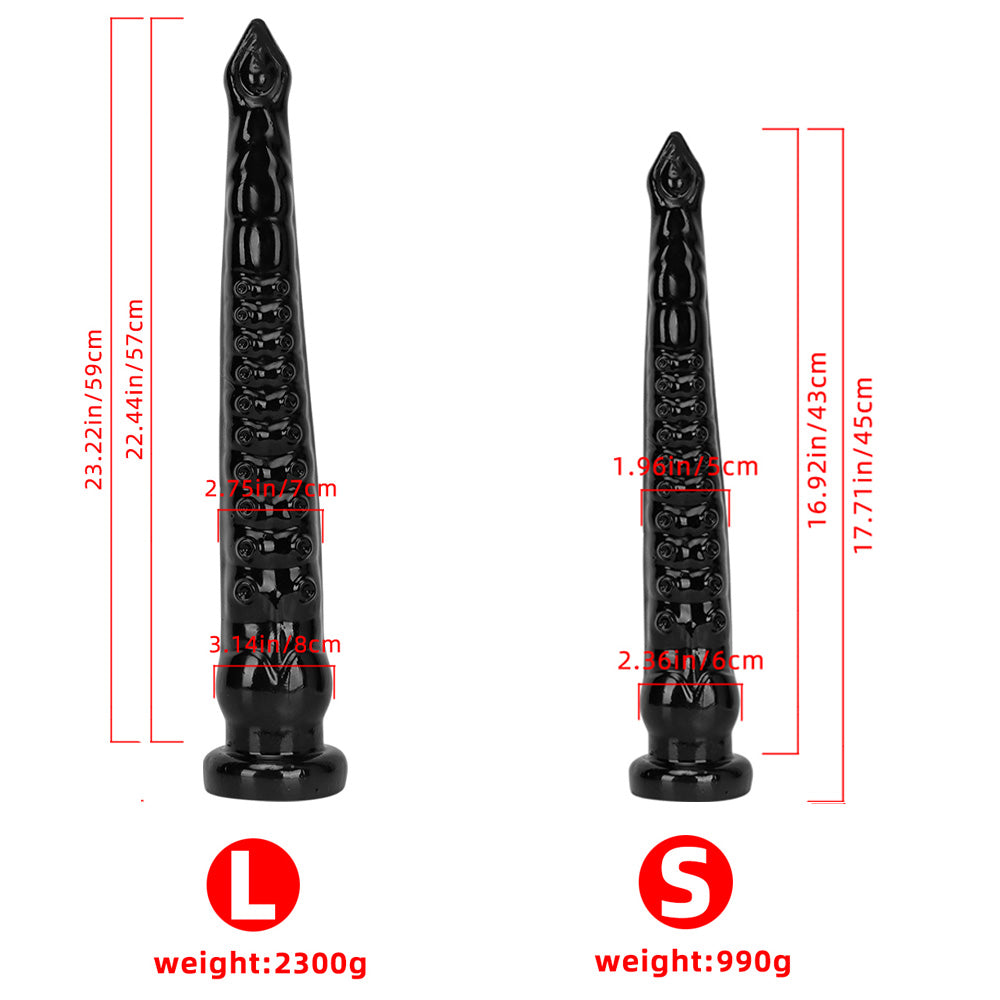 Gode géant à tentacules en PVC de 23 pouces, noir