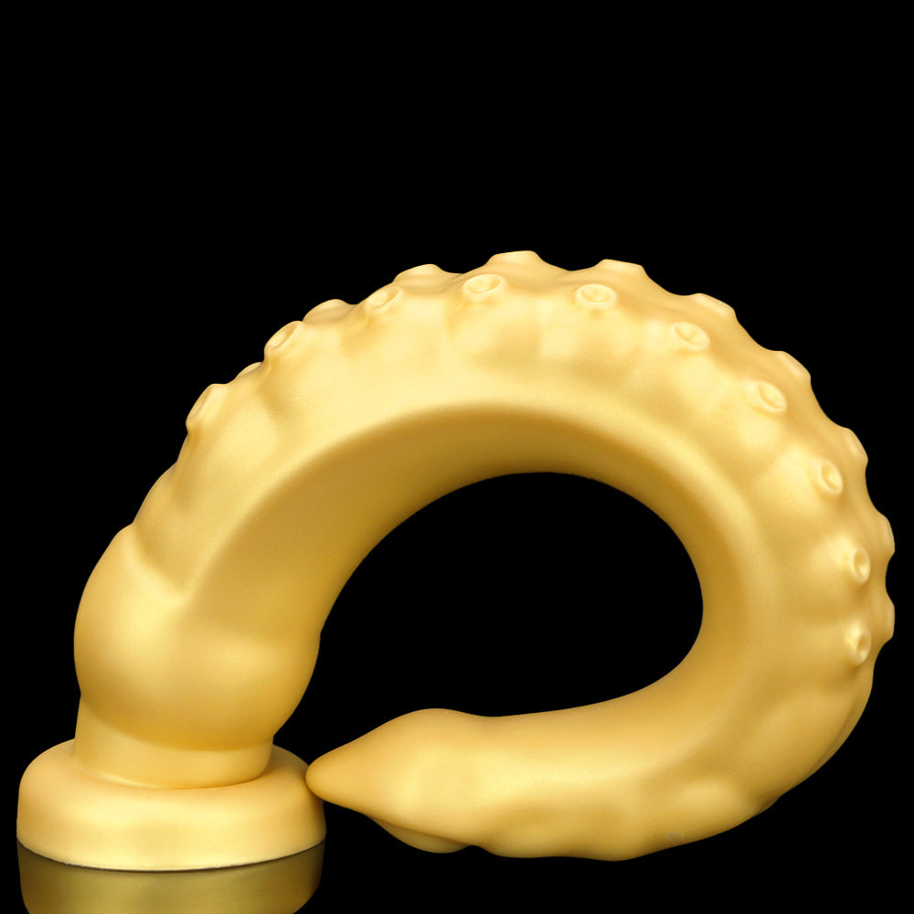 Gode tentacule énorme en silicone de 23 pouces, couleur or
