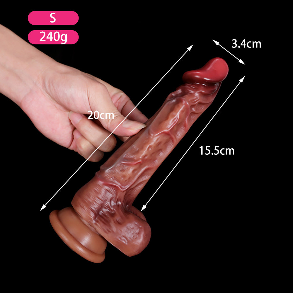 REALISTIC DILDO ANAL SILICONE 10 INCH BROWN