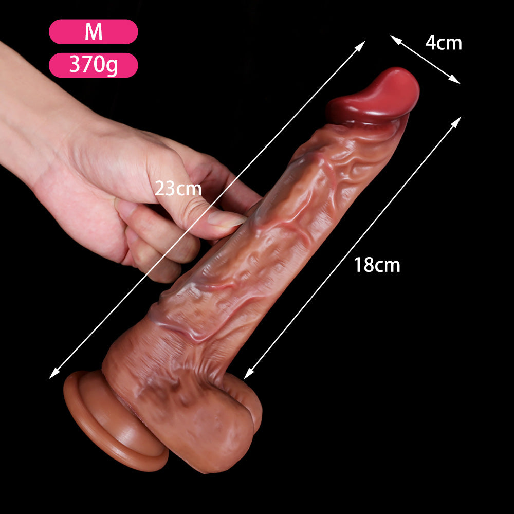 REALISTIC DILDO ANAL SILICONE 10 INCH BROWN