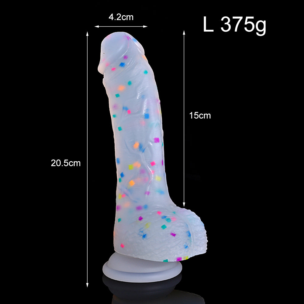 DILDO RÉALISTE EN SILICONE BLANC 10 POUCES ARC-EN-CIEL