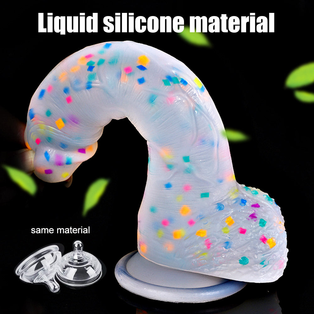DILDO RÉALISTE EN SILICONE BLANC 10 POUCES ARC-EN-CIEL