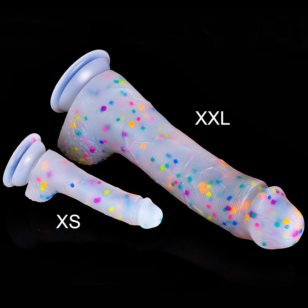 DILDO RÉALISTE EN SILICONE BLANC 10 POUCES ARC-EN-CIEL