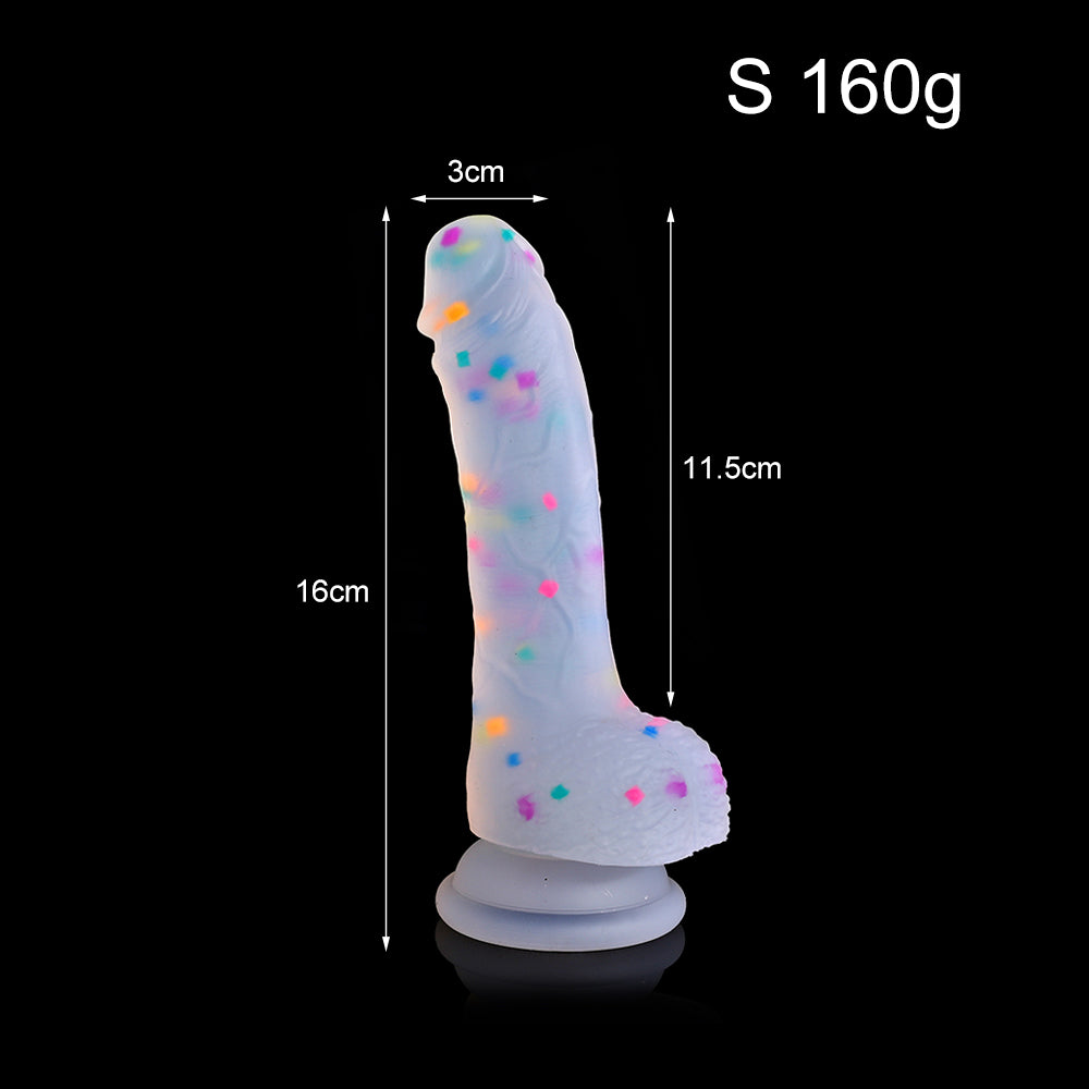 DILDO RÉALISTE EN SILICONE BLANC 10 POUCES ARC-EN-CIEL