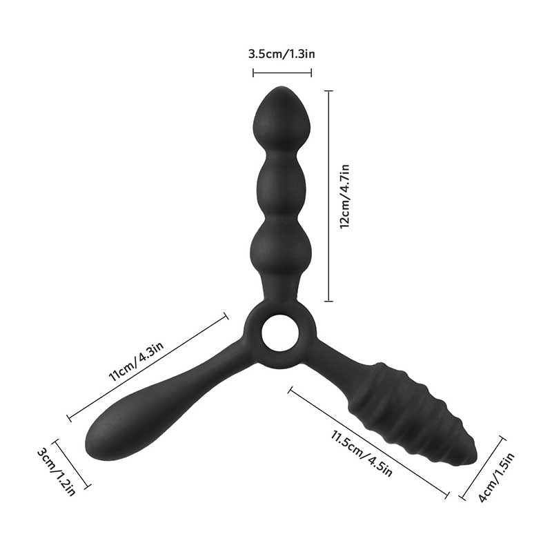 SMALL ANAL TOYS MALE BEADED THREE IN ONE 4 INCH