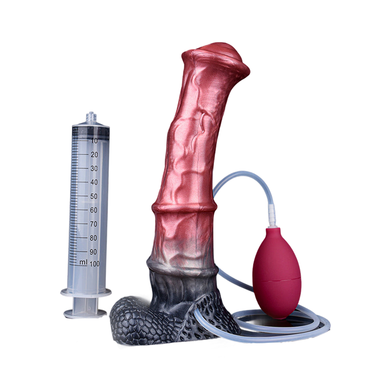 SQUIRTING DILDO ANAL HORSE 10 INCH SILICONE PINK