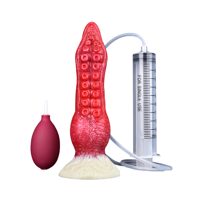 SQUIRTING DILDO ANAL MONSTER 7 INCH RED SOFT