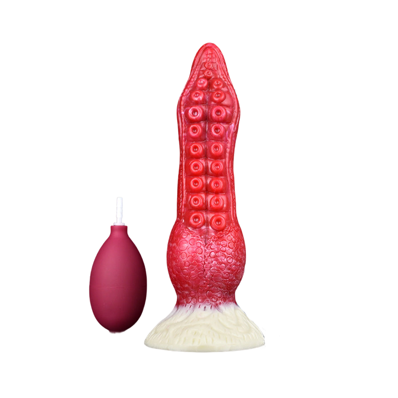 SQUIRTING DILDO ANAL MONSTER 7 INCH RED SOFT