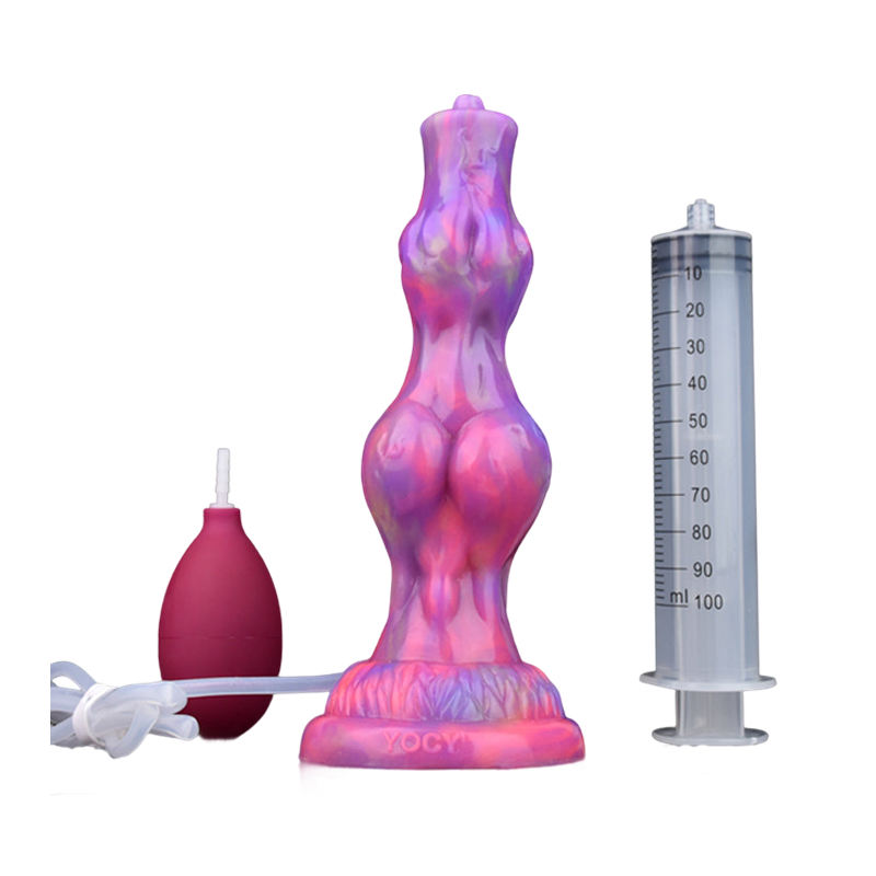 DILDO BRILLANT DANS LE NOIR POUR CHIEN NOUÉ ÉJACULANT 8 POUCES