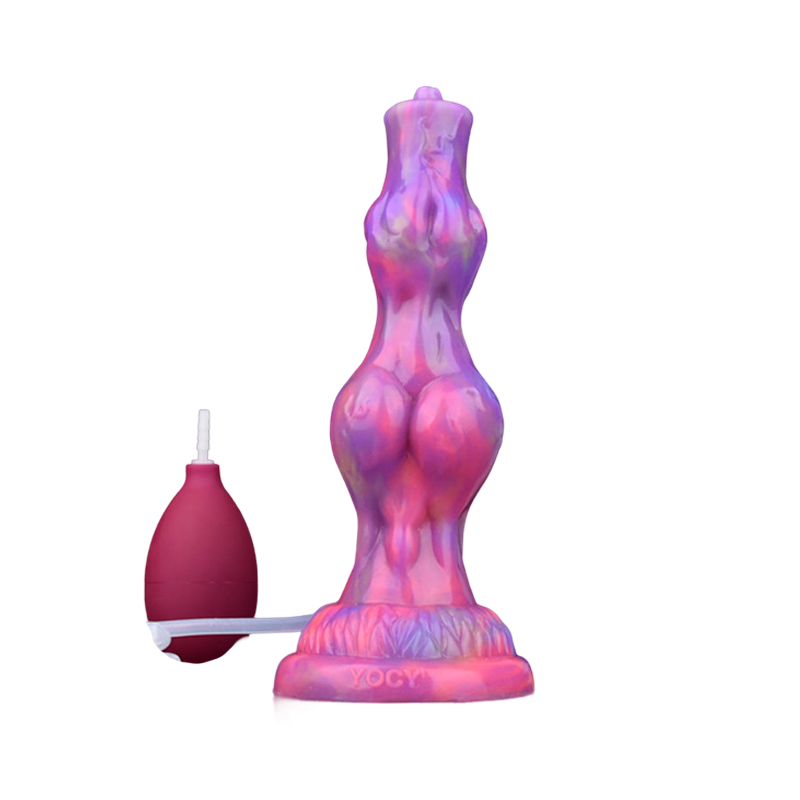 DILDO BRILLANT DANS LE NOIR POUR CHIEN NOUÉ ÉJACULANT 8 POUCES