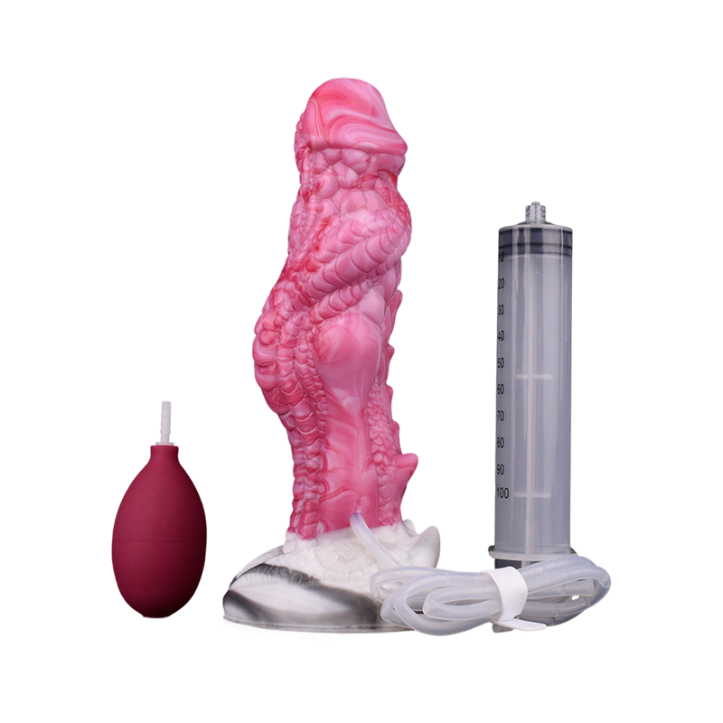 Gode gicleur monstre en silicone de 20,3 cm, rose