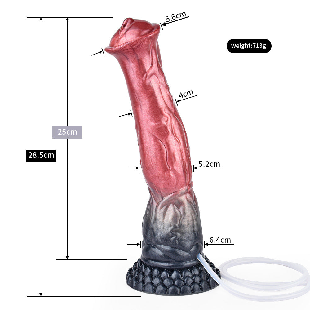 Gode cheval giclant de 11 pouces de long en silicone