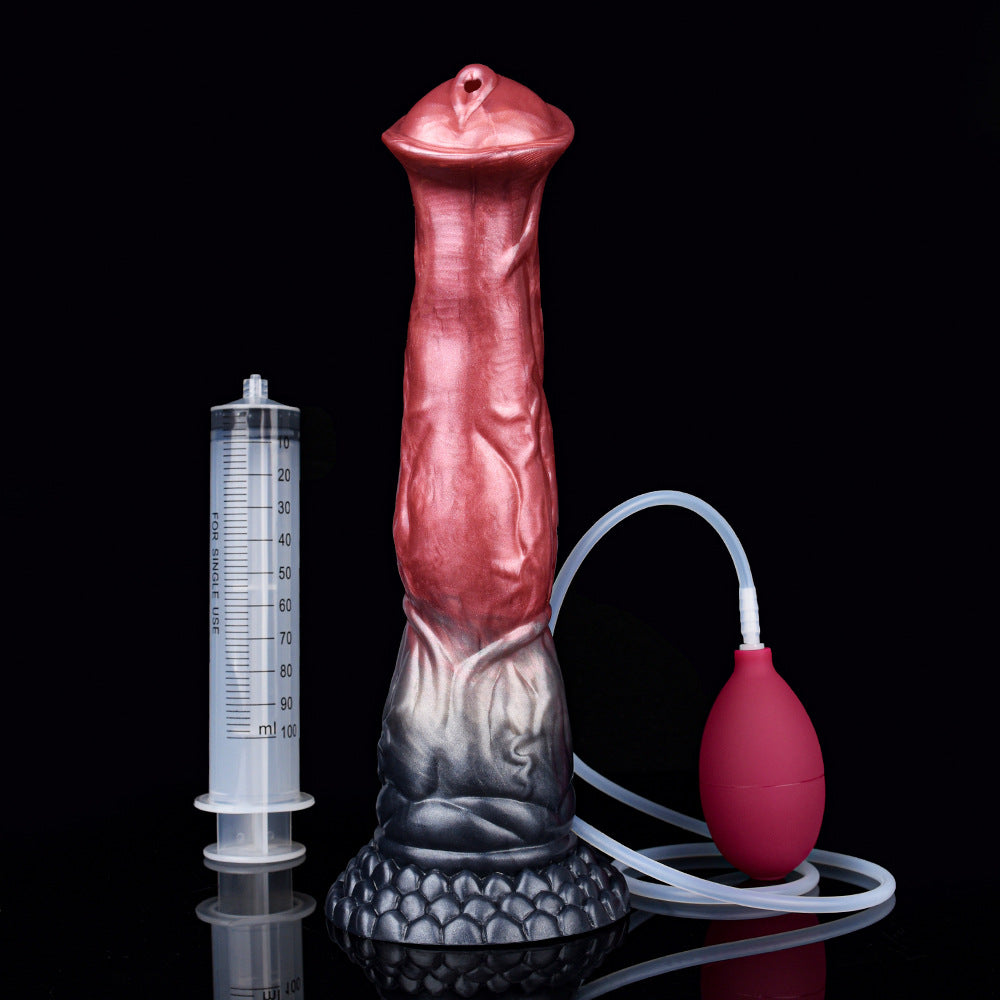 Gode cheval giclant de 11 pouces de long en silicone