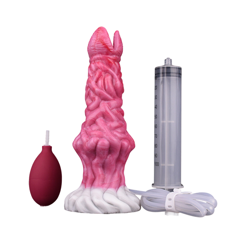 Gode gicleur monstre en silicone de 20,3 cm, rose