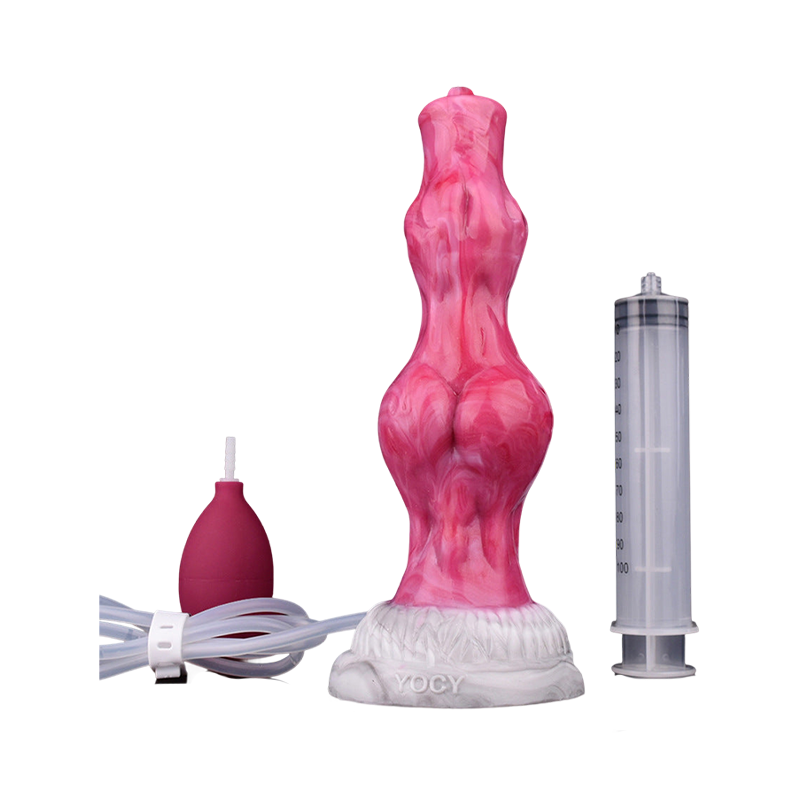 DILDO SQUIRTING POUR CHIEN EN SILICONE 8 POUCES ROSE