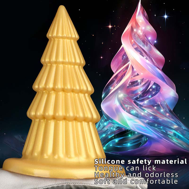 TAPERED ANAL DILDO SILICONE 7 INCH CHRISTMAS TREE