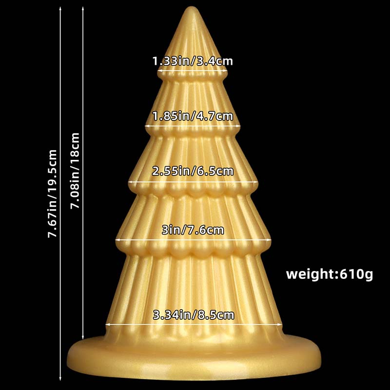 TAPERED ANAL DILDO SILICONE 7 INCH CHRISTMAS TREE