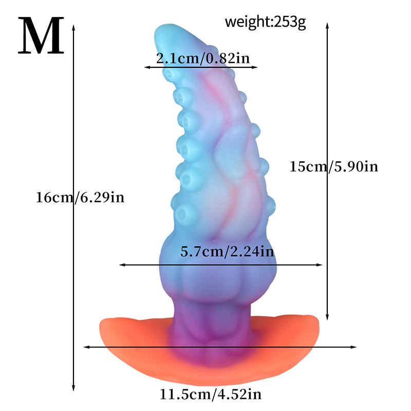 Gode anal en silicone à tentacules de 15 cm (6 po) en forme de pieuvre