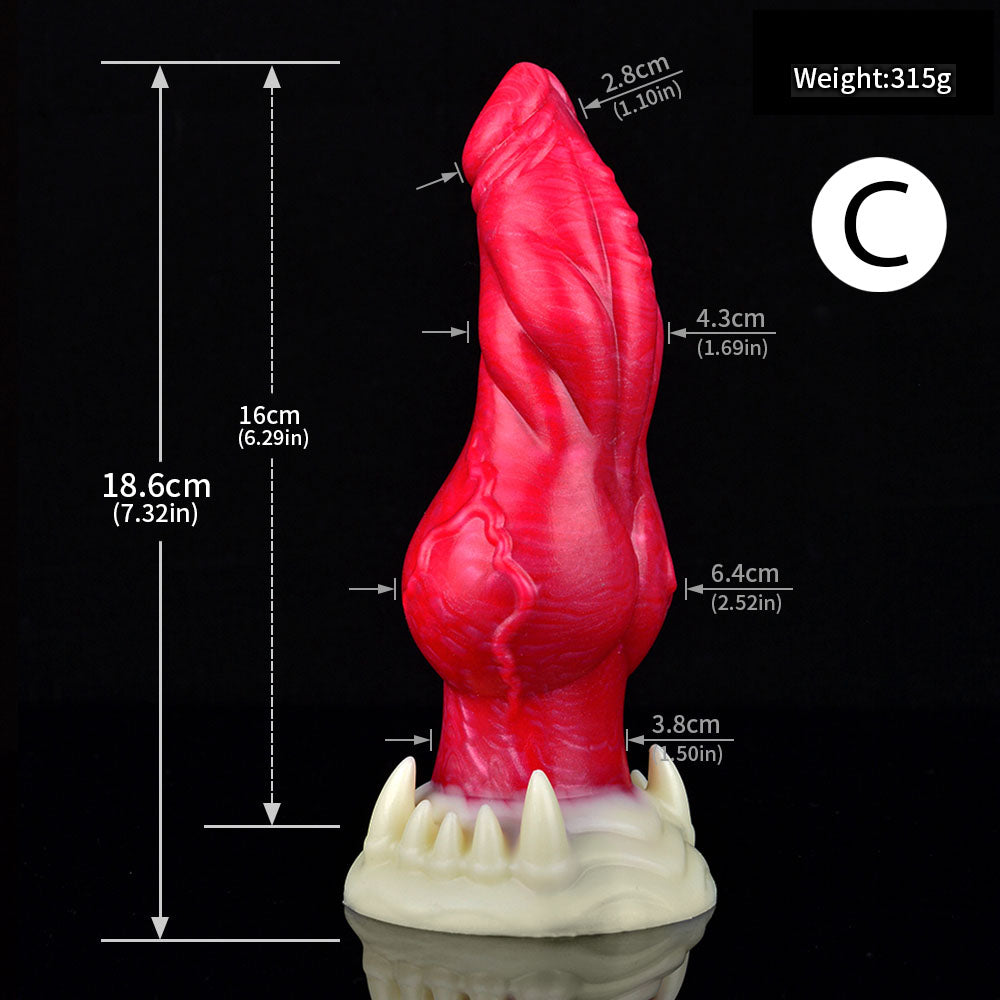 MONSTER TOYS ANAL DILDO SILICONE 9 INCH RED