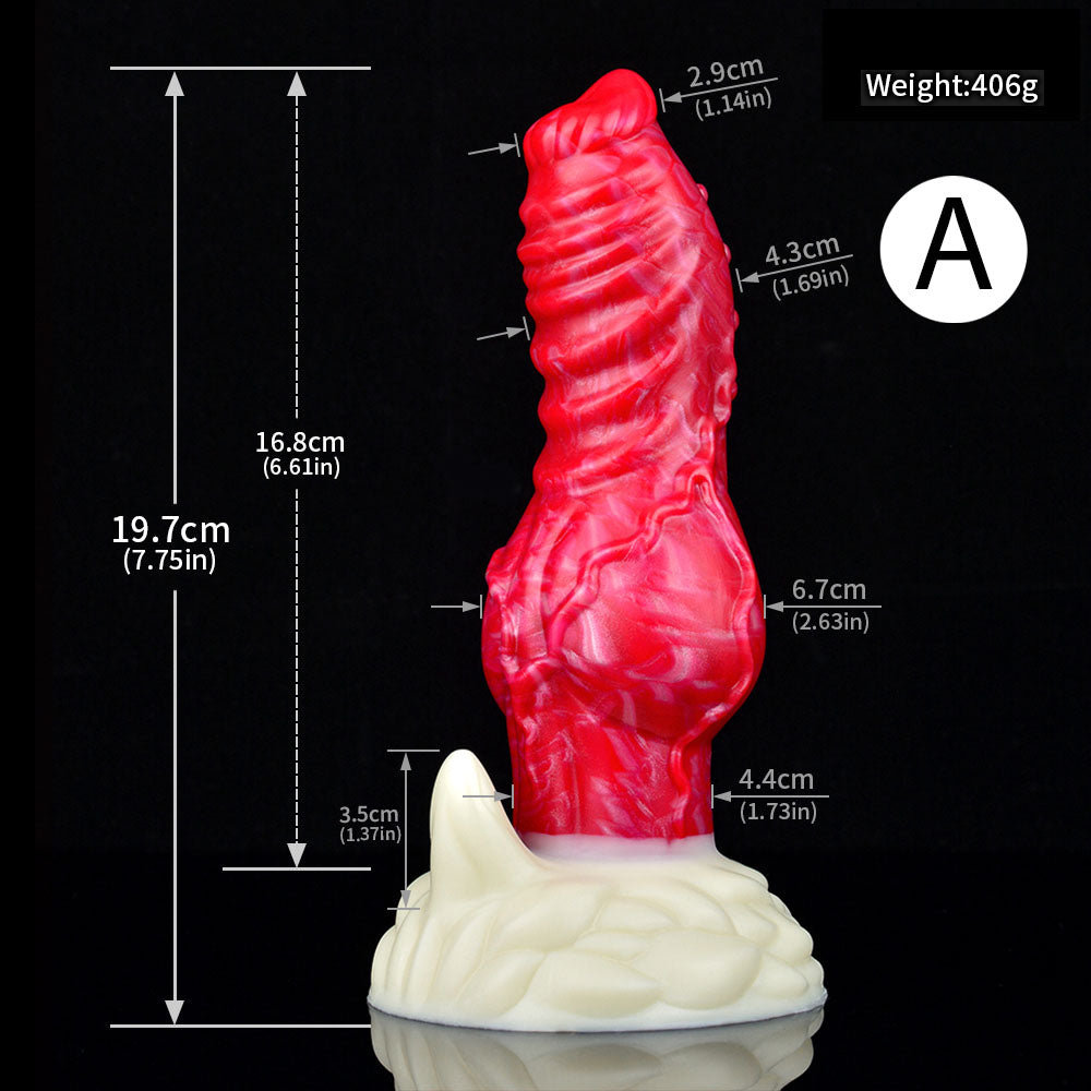 MONSTER TOYS ANAL DILDO SILICONE 9 INCH RED