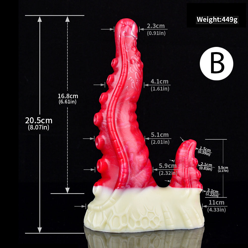 MONSTER TOYS ANAL DILDO SILICONE 9 INCH RED