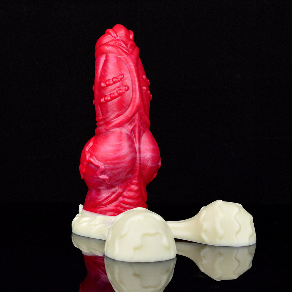 Gode tentacule monstre énorme en silicone de 43,2 cm (17 po) rouge
