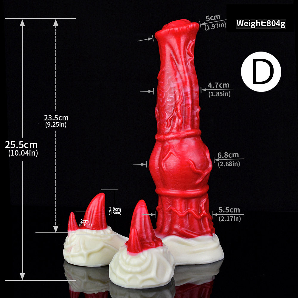 Gode tentacule monstre énorme en silicone de 43,2 cm (17 po) rouge