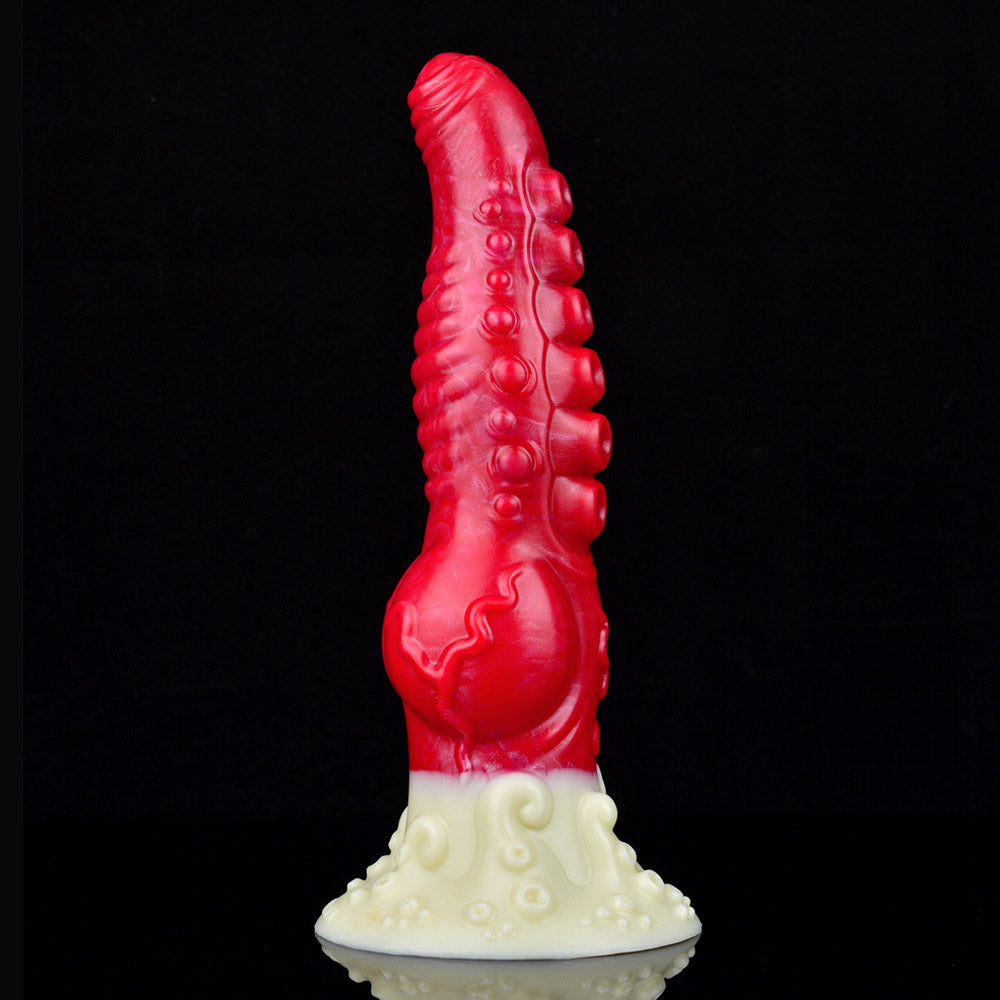Gode tentacule monstre énorme en silicone de 43,2 cm (17 po) rouge